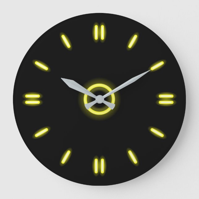 Yellow Neon Large Clock (Front)