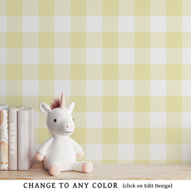 Yellow Neutral Baby Gingham Nursery Wallpaper (Creator Uploaded)