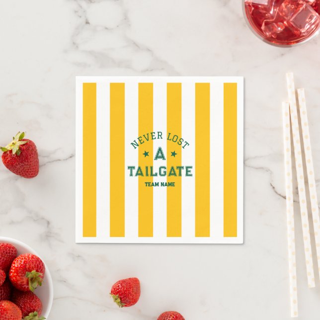 Yellow Never Lost A Tailgate Team Name Game Day Napkin (Insitu)