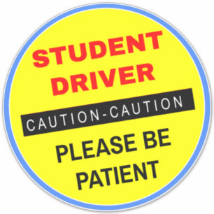 Yellow New Student Driver Sticker (Be Patient)