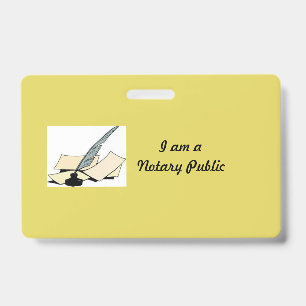 Yellow Notary Public Horizontal Badge ID Badge