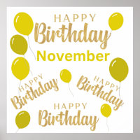 Yellow November birthday party