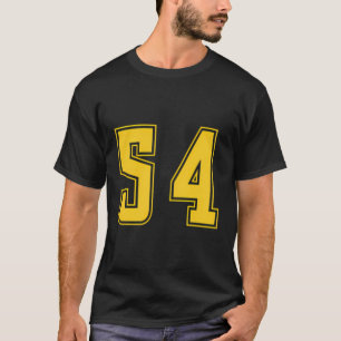 Yellow Number 54 Team Junior Sports Numbered Unifo T-Shirt
