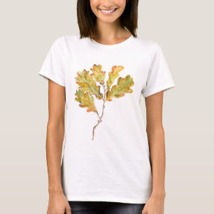 yellow oak leaf branch watercolor T-Shirt