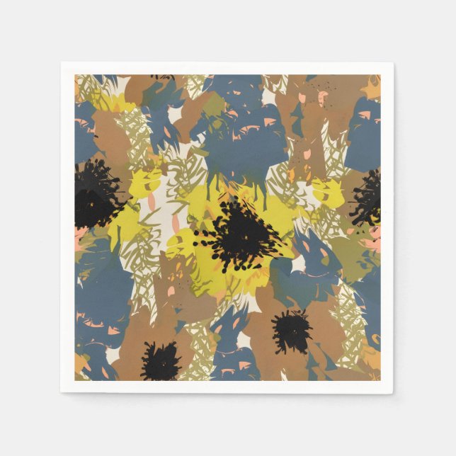Yellow Ochre Florals Napkin (Front)
