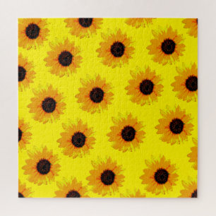 Yellow Oil Painted Sunflowers,    Jigsaw Puzzle