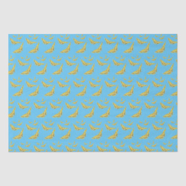 Yellow Old World Swallowtail Butterfly pattern Tissue Paper (Front)