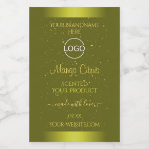 Yellow Olive Product Label Gold Glitter with Logo