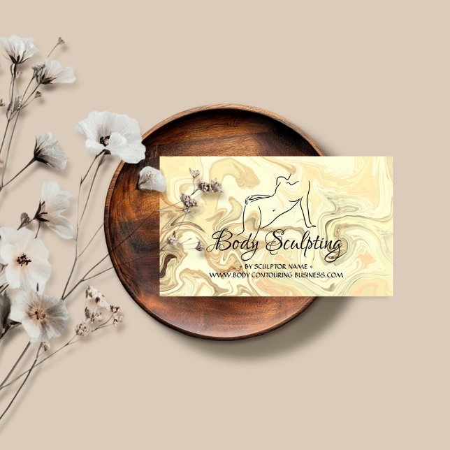 Yellow Ombre Body sculpting contouring spa woman Business Card (Creator Uploaded)