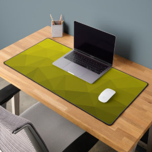 Yellow ombre gradient geometric mesh pattern desk mat
