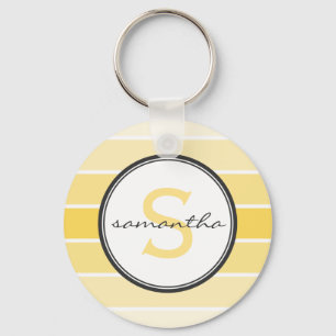Yellow Ombre Monogram Key Ring