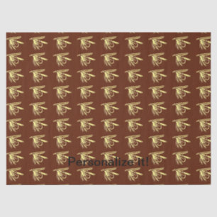 Yellow on brown wet fly, fly tying, fly fishing, tissue paper