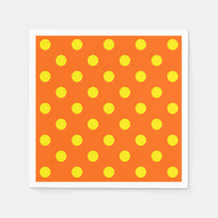 Yellow On Orange Polka Dots Pattern Design Napkin