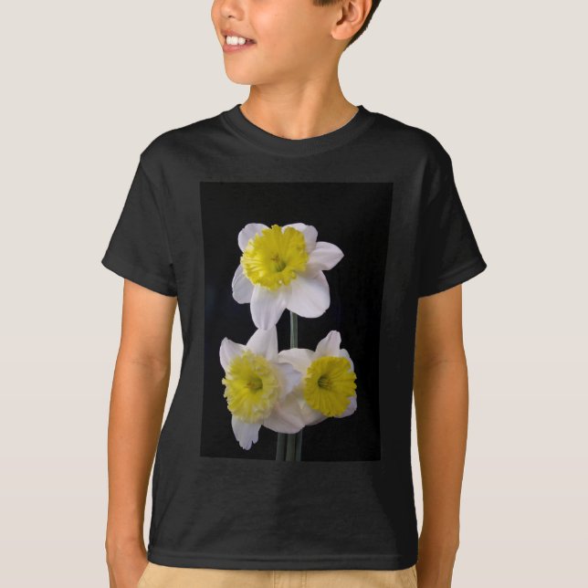 Yellow on White Daffodil T-Shirt (Front)
