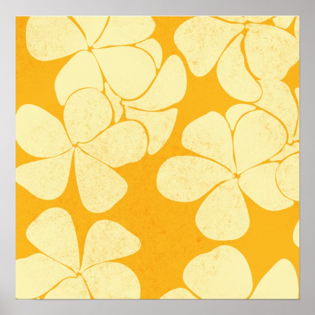Yellow on Yellow plumeria 2 Poster (Front)