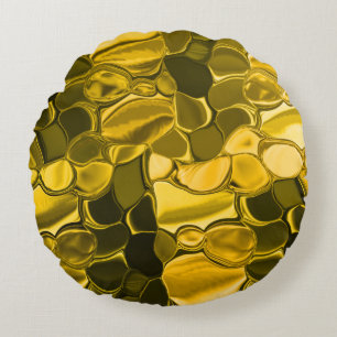 Yellow or gold colour pieces look like gold metal round cushion