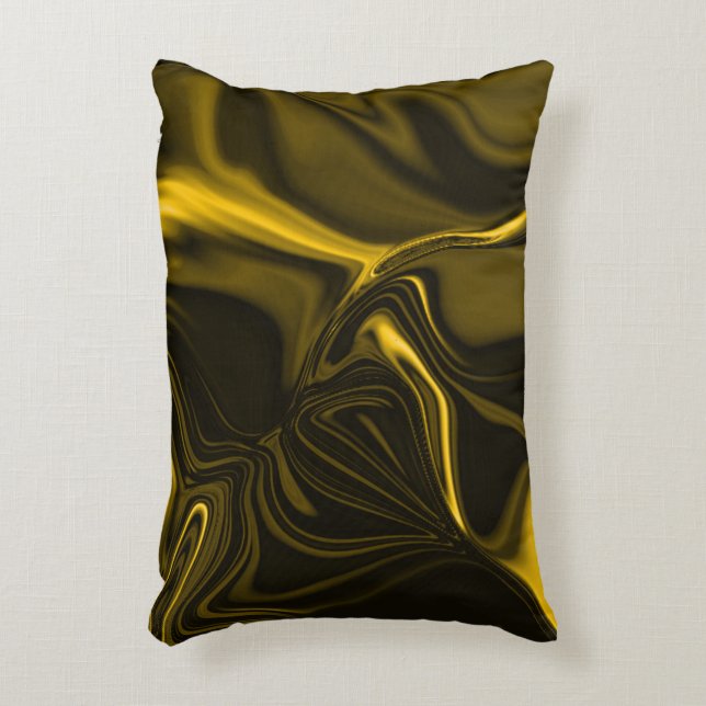 Yellow or gold curves in brown image decorative cushion (Front(Vertical))