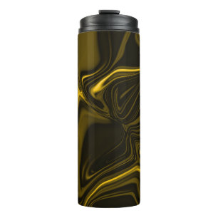 Yellow or gold curves in brown image. thermal tumbler