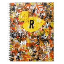 Yellow Orange Abstract Painting Monogram
