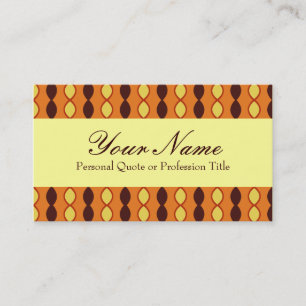 Yellow Orange and Brown Retro 70's Pattern Business Card