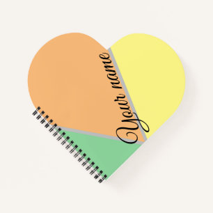 Yellow orange and green pastel color block notebook
