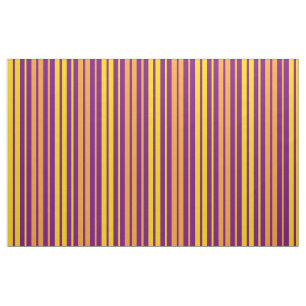 Yellow Orange and Purple Vertical Stripes Pattern  Fabric