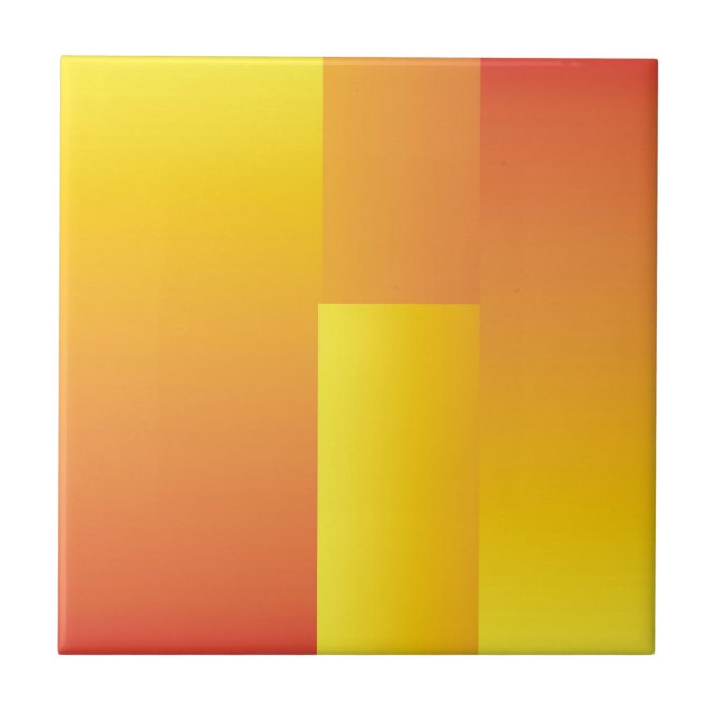 Yellow, Orange and Red Abstract Kitchen Tile (Front)