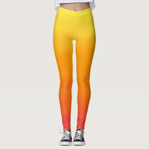 Yellow, orange and red ombre leggings