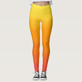 Yellow, orange and red ombre leggings