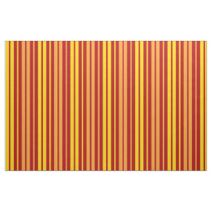 Yellow Orange and Red Vertical Stripes Pattern  Fabric