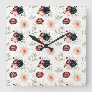 Yellow Orange And Rockland Square Wall Clock