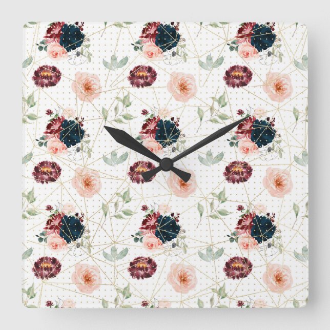 Yellow Orange And Rockland Square Wall Clock (Front)