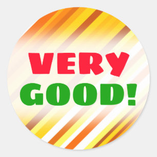 Yellow, Orange and White Sunset-Inspired Stripes Classic Round Sticker