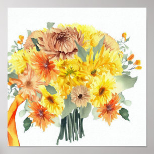 Yellow & Orange, Attendants Bouquet (C) Poster