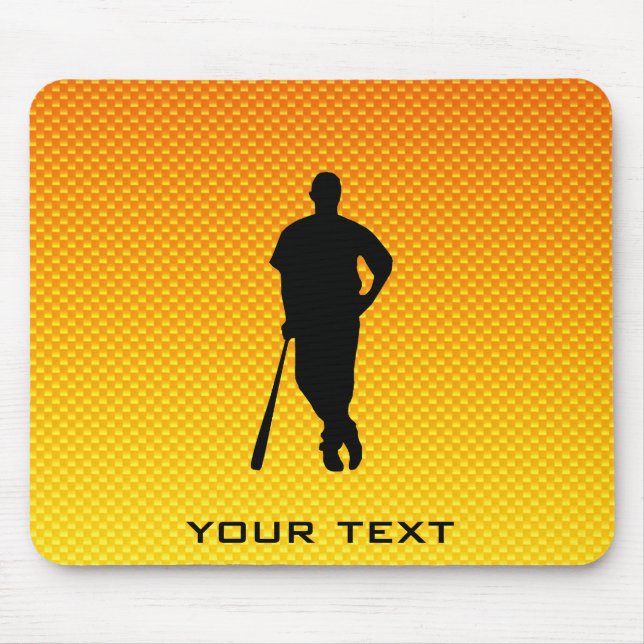 Yellow Orange Baseball Mouse Pad (Front)