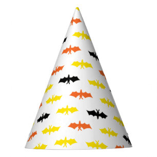 Yellow Orange Black Bat Halloween Party Hat