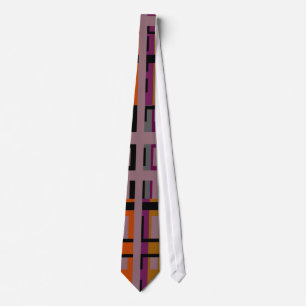 Yellow, Orange, Brown, Black Retro Art Deco Tie