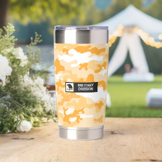 Yellow Orange Camouflage Pattern Insulated Tumbler