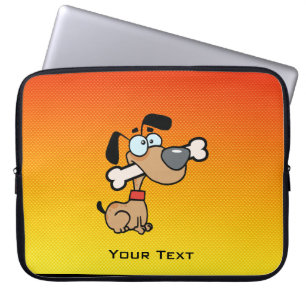 Yellow Orange Cartoon Dog Laptop Sleeve