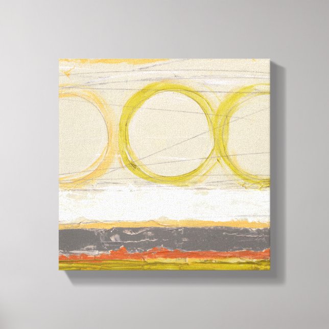 Yellow & Orange Circles on Multicolored Background Canvas Print (Front)