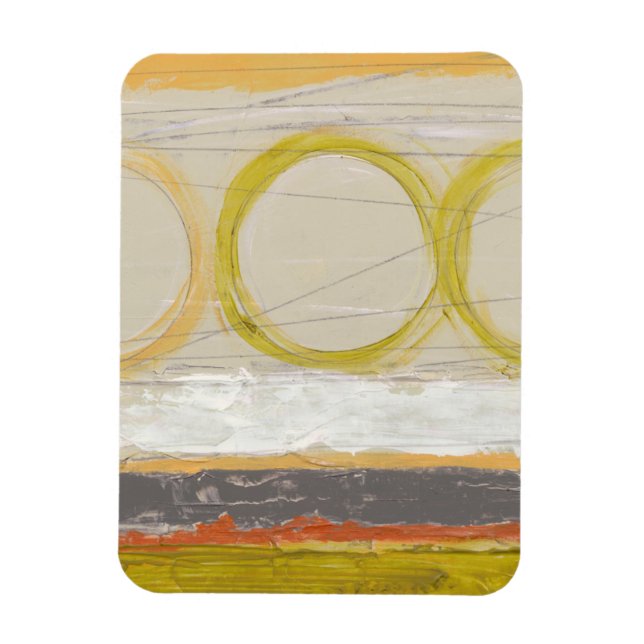 Yellow & Orange Circles on Multicolored Background Magnet (Vertical)
