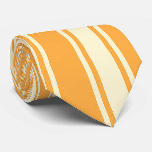 Yellow Orange Colour Stripe Funky Pattern Tie