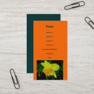 Yellow Orange Daffodil Business Card