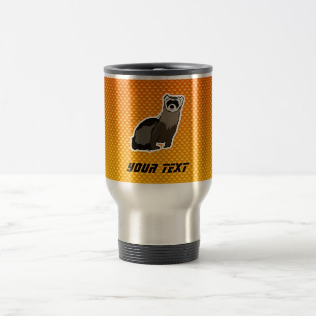 Yellow Orange Ferret Travel Mug (Center)