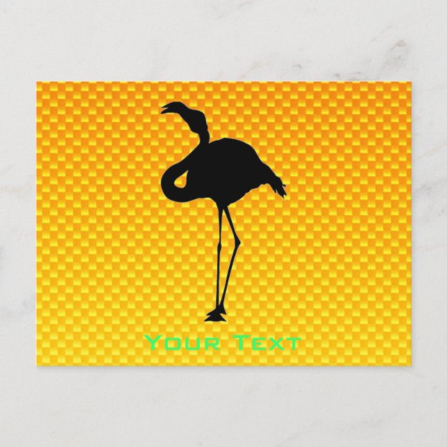 Yellow Orange Flamingo Postcard (Front)