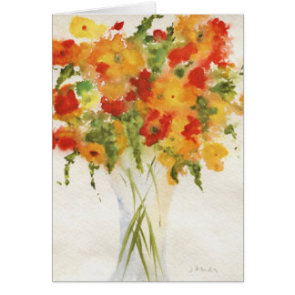 Yellow Orange Flower Vase