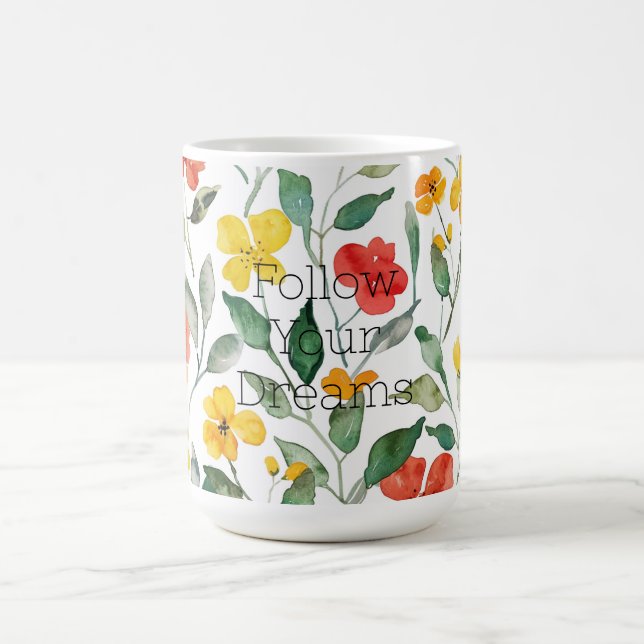 Yellow Orange Flowers  Coffee Mug (Center)