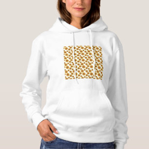Yellow Orange Flowers Pattern Hoodie