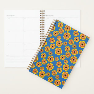 Yellow Orange Flowers Pattern Planner
