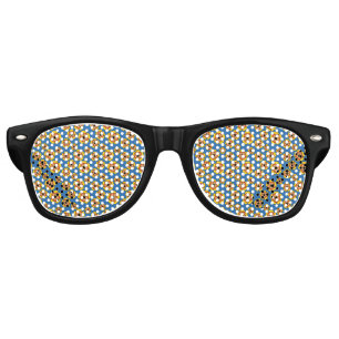 Yellow Orange Flowers Pattern Retro Sunglasses